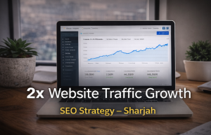 EO strategy results showing 2x website traffic growth in Sharjah